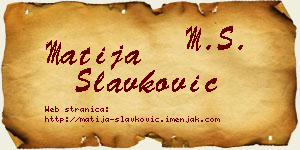 Matija Slavković vizit kartica